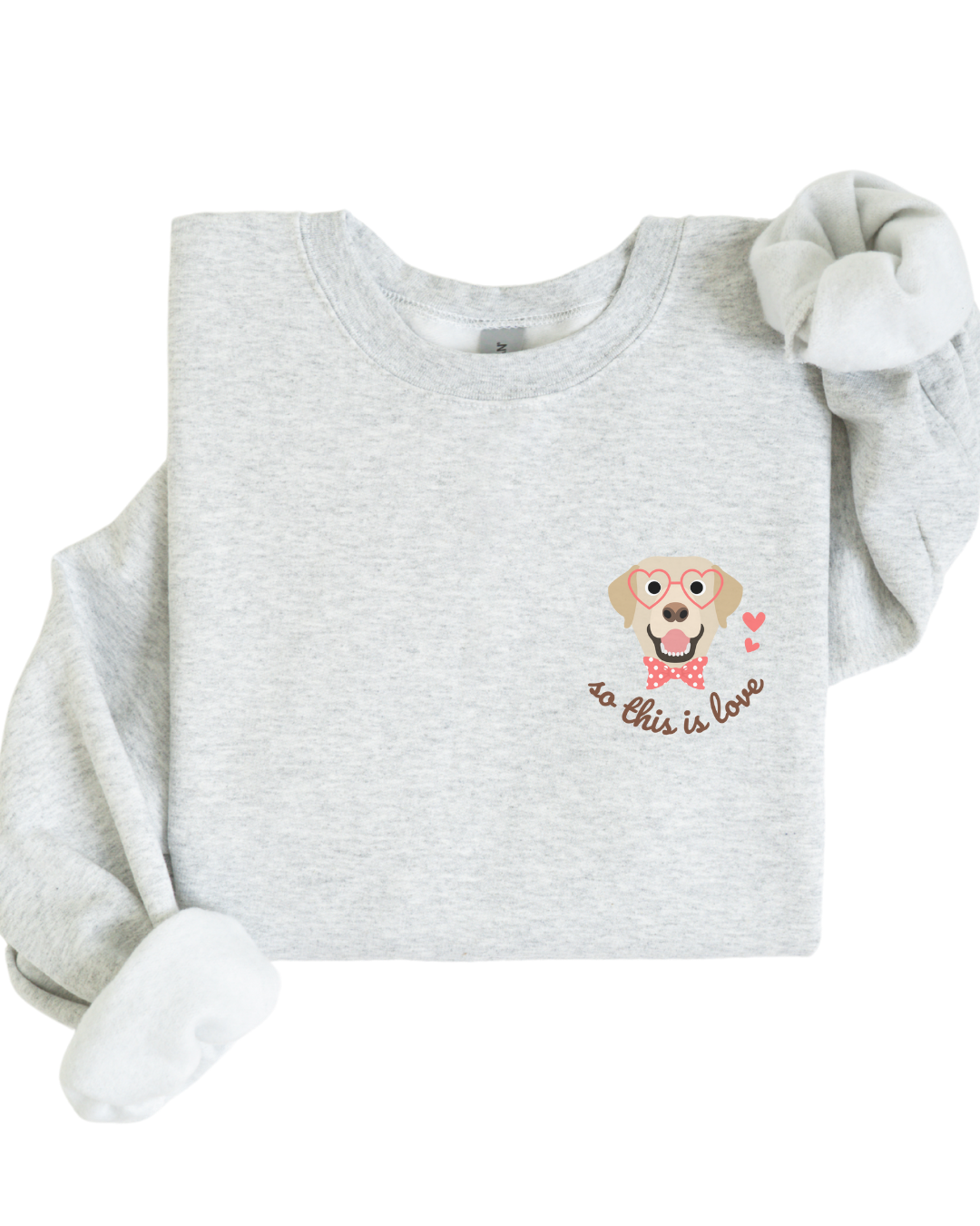 So This Is Love Yellow Lab Gildan Crew Sweatshirt