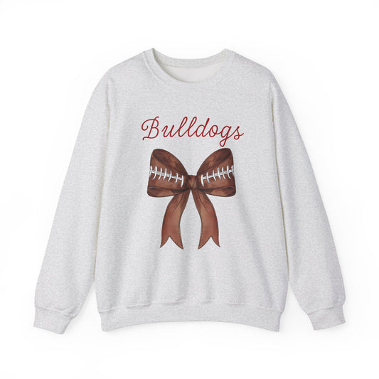 Georgia Bulldogs Football Bow Gildan Crew Sweatshirt