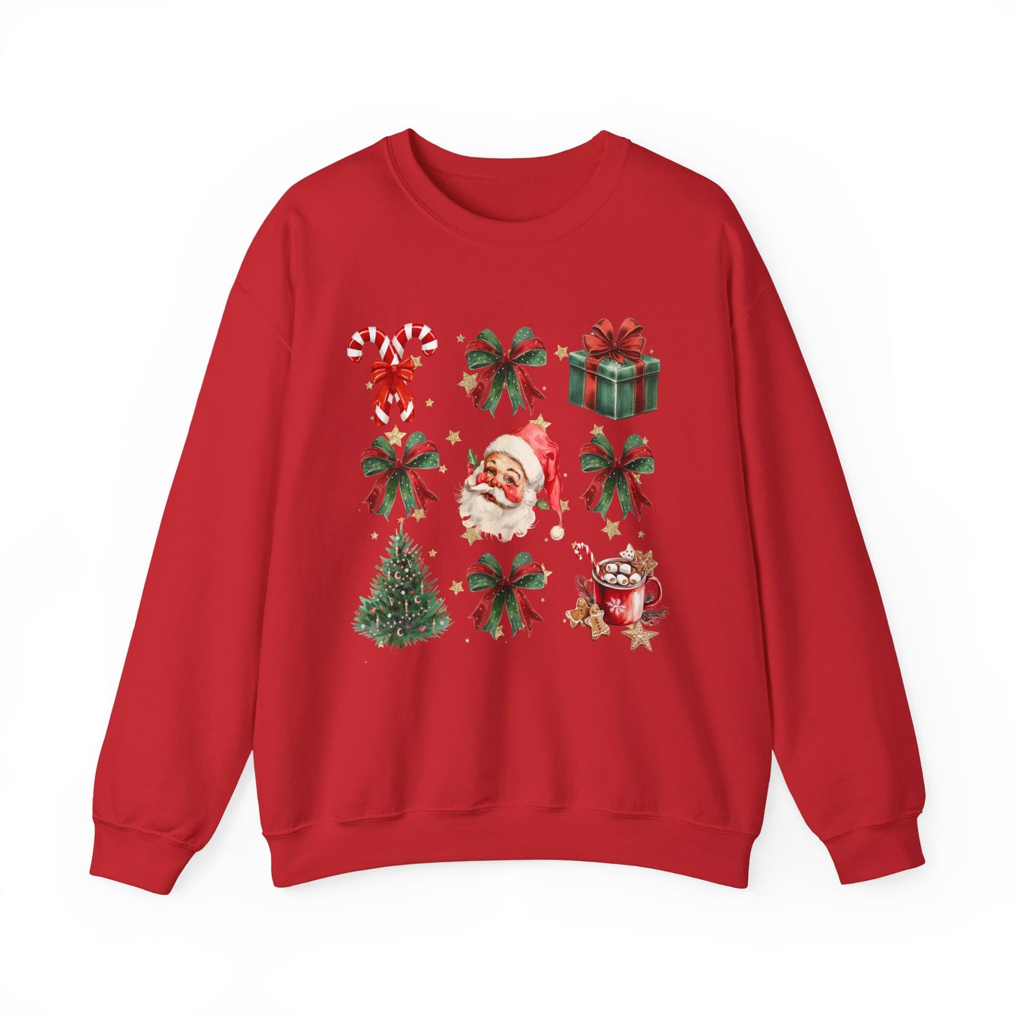 Santa Grid Gildan Crew Sweatshirt