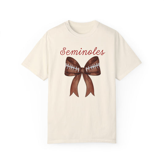 Florida State Seminoles Coquette Football Bow CC Shirt