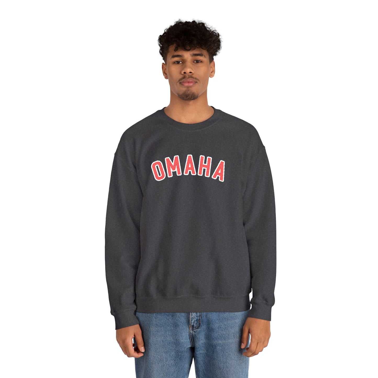Omaha Dark Red Embroidered Sweatshirt
