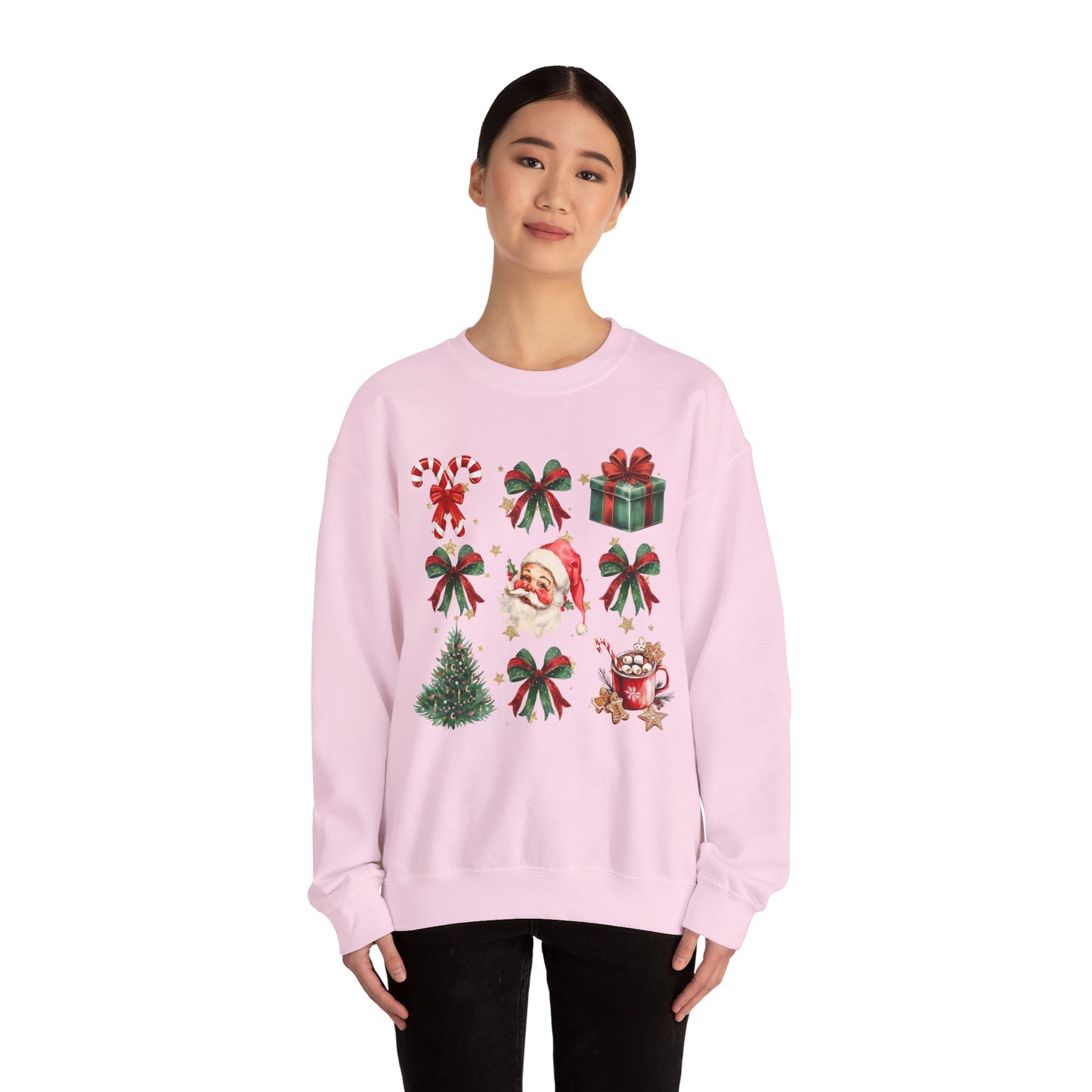 Santa Grid Gildan Crew Sweatshirt