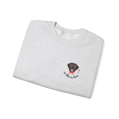 So This Is Love Black Lab Gildan Crew Sweatshirt