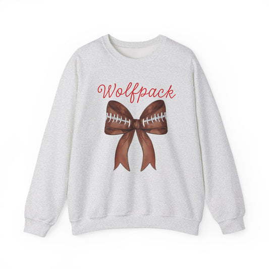 North Carolina State Wolfpack Football Bow Gildan Crew Sweatshirt