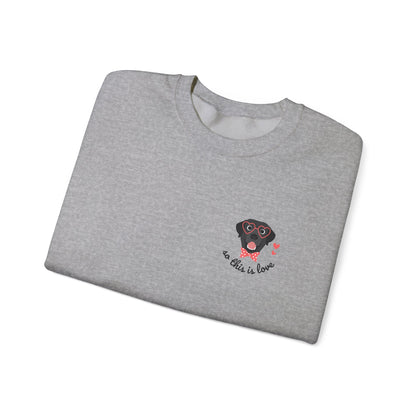 So This Is Love Black Lab Gildan Crew Sweatshirt