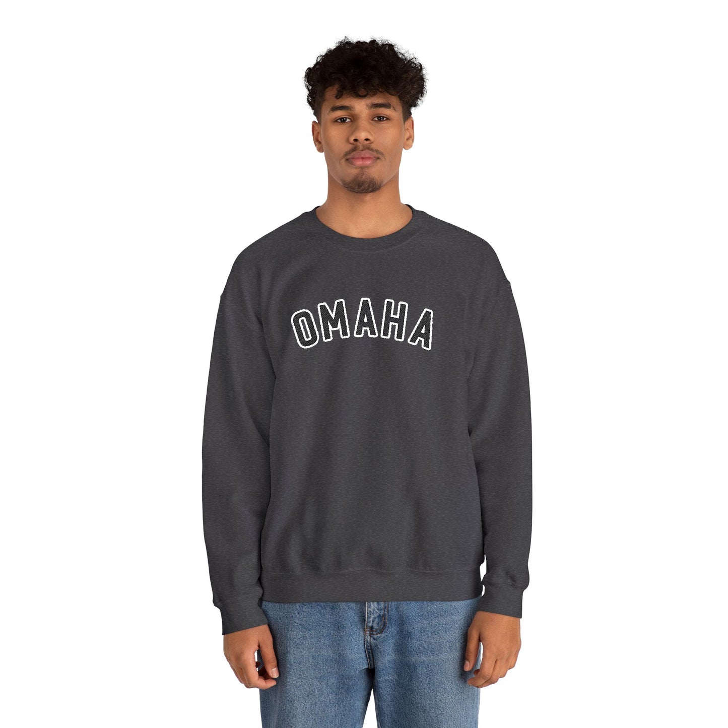 Omaha Dark Black Embroidered Sweatshirt