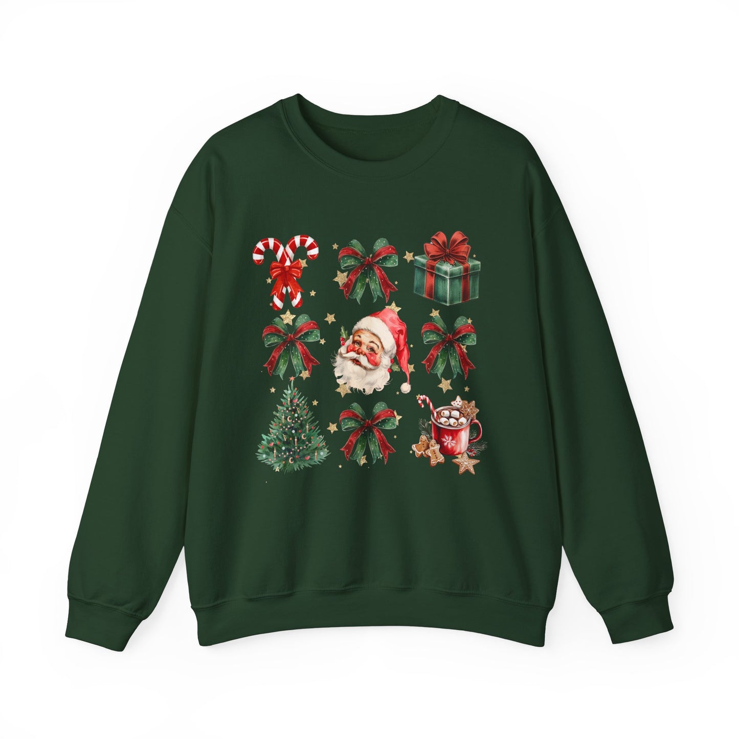 Santa Grid Gildan Crew Sweatshirt