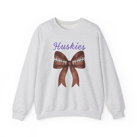 Washington Huskies Football Bow Gildan Crew Sweatshirt