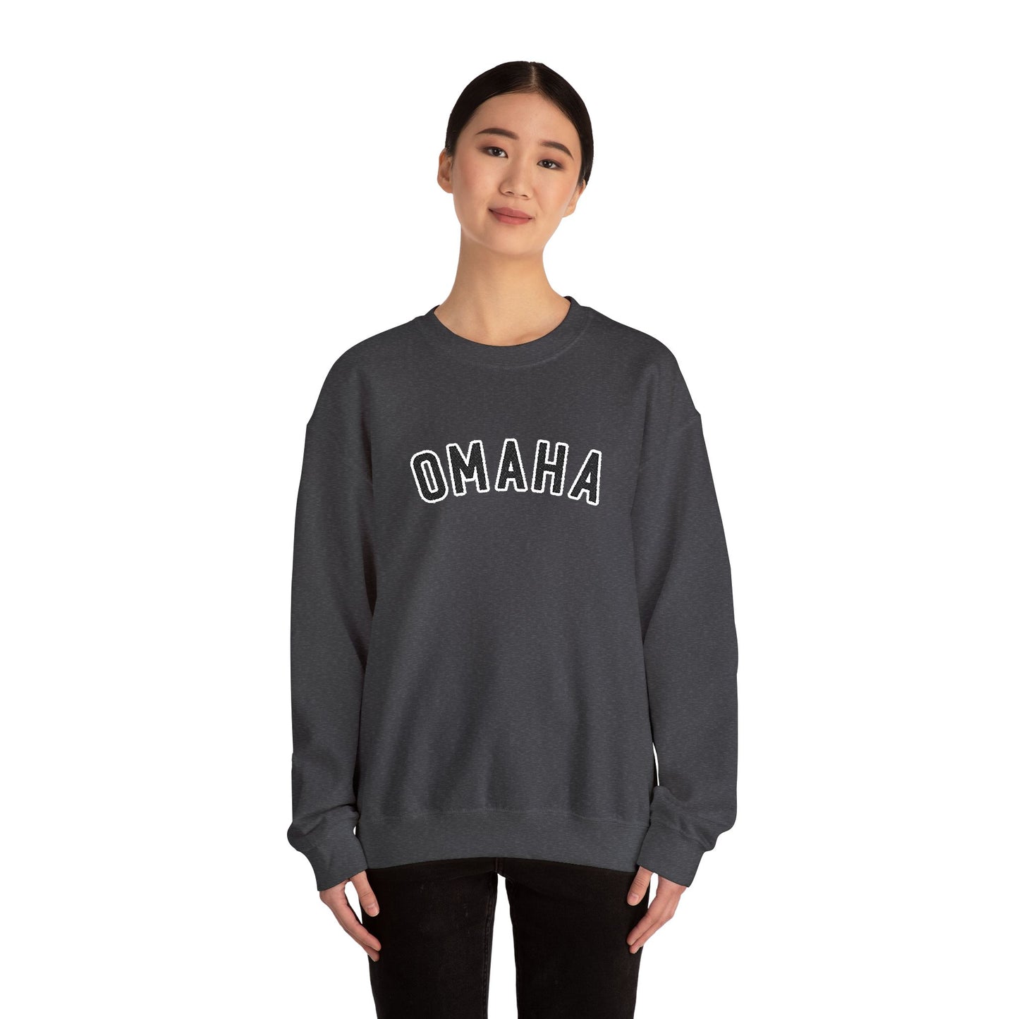 Omaha Dark Black Embroidered Sweatshirt