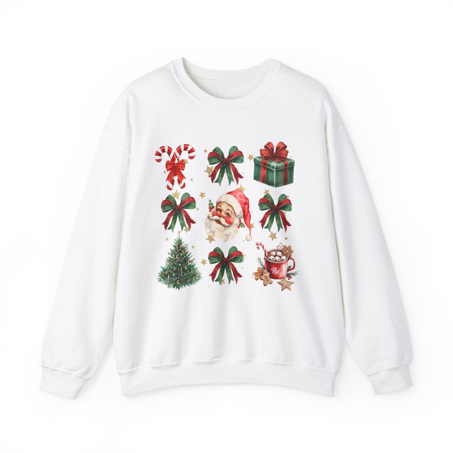 Santa Grid Gildan Crew Sweatshirt