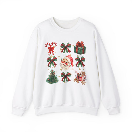 Santa Grid Gildan Crew Sweatshirt