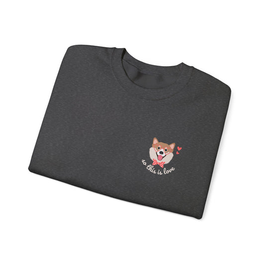 So This Is Love Shiba Inu Gildan Crew Sweatshirt