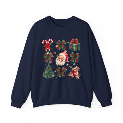 Santa Grid Gildan Crew Sweatshirt