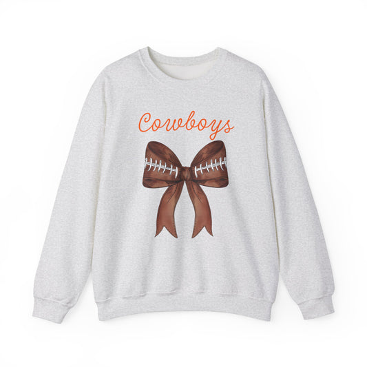 Oklahoma State Cowboys Football Bow Gildan Crew Sweatshirt