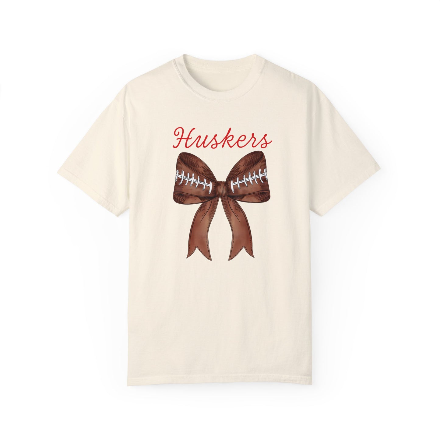 Nebraska Huskers Coquette Football Bow CC Shirt