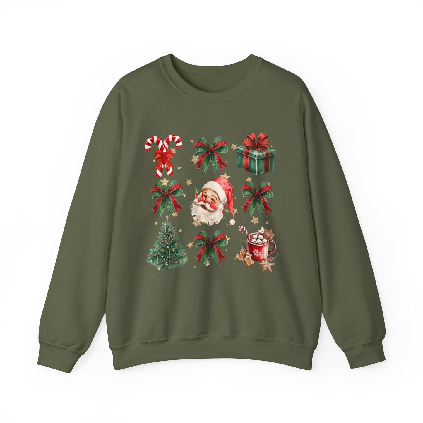 Santa Grid Gildan Crew Sweatshirt