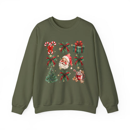 Santa Grid Gildan Crew Sweatshirt
