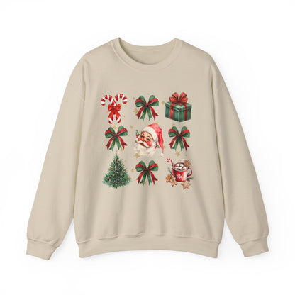 Santa Grid Gildan Crew Sweatshirt