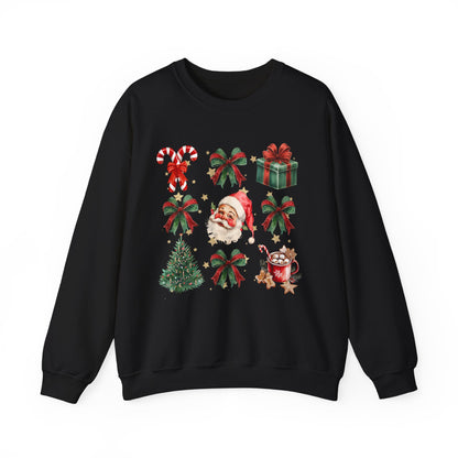 Santa Grid Gildan Crew Sweatshirt