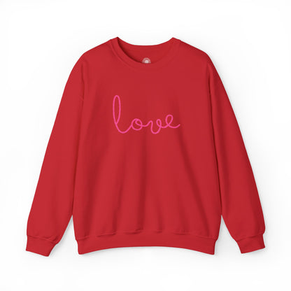 Love Red Embroidered Sweatshirt