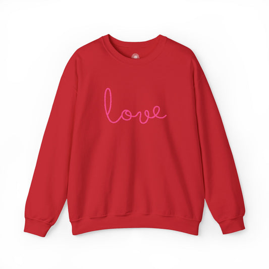 Love Red Embroidered Sweatshirt