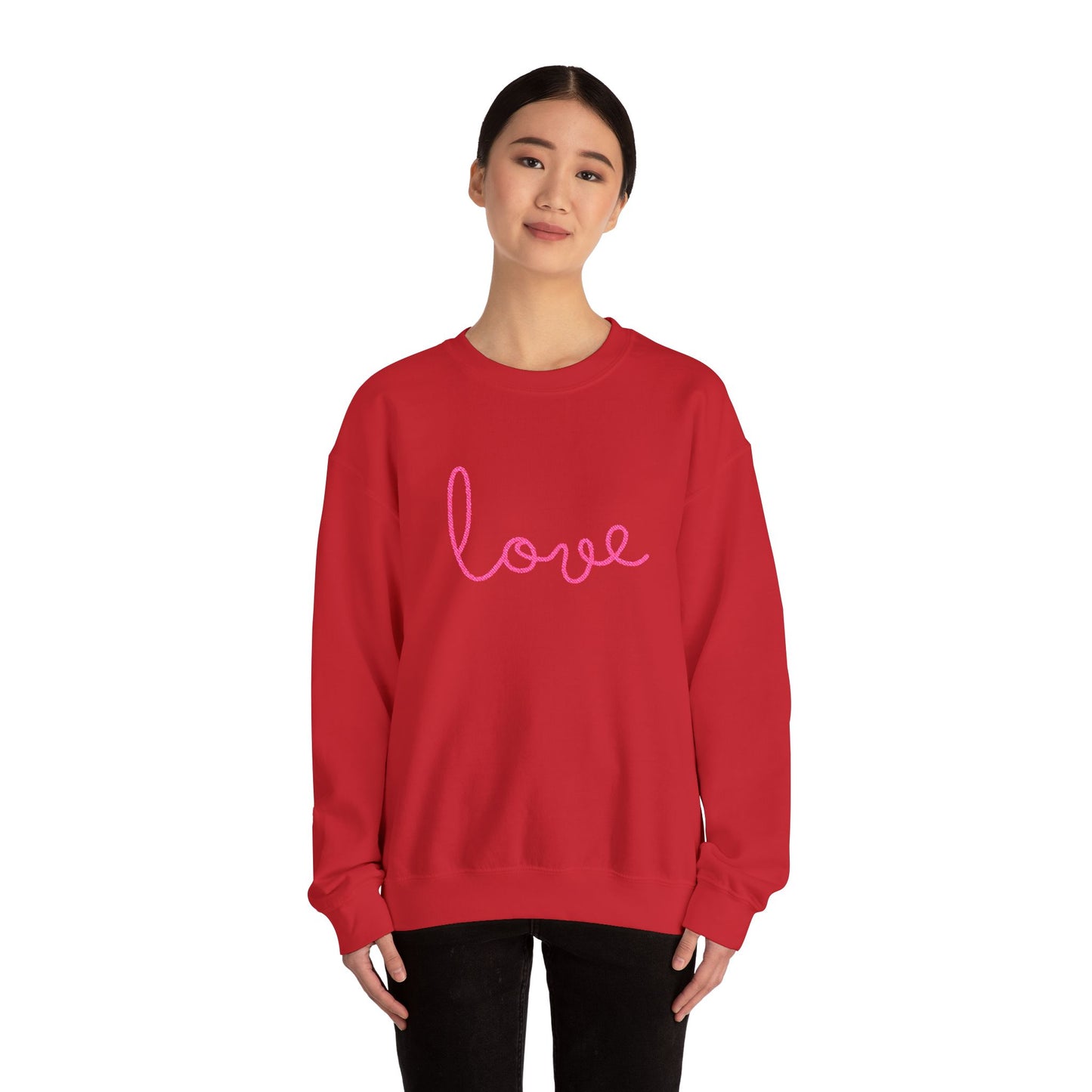 Love Red Embroidered Sweatshirt