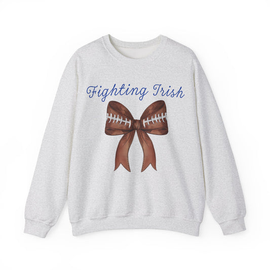 Notre Dame Fighting Irish Football Bow Gildan Crew Sweatshirt