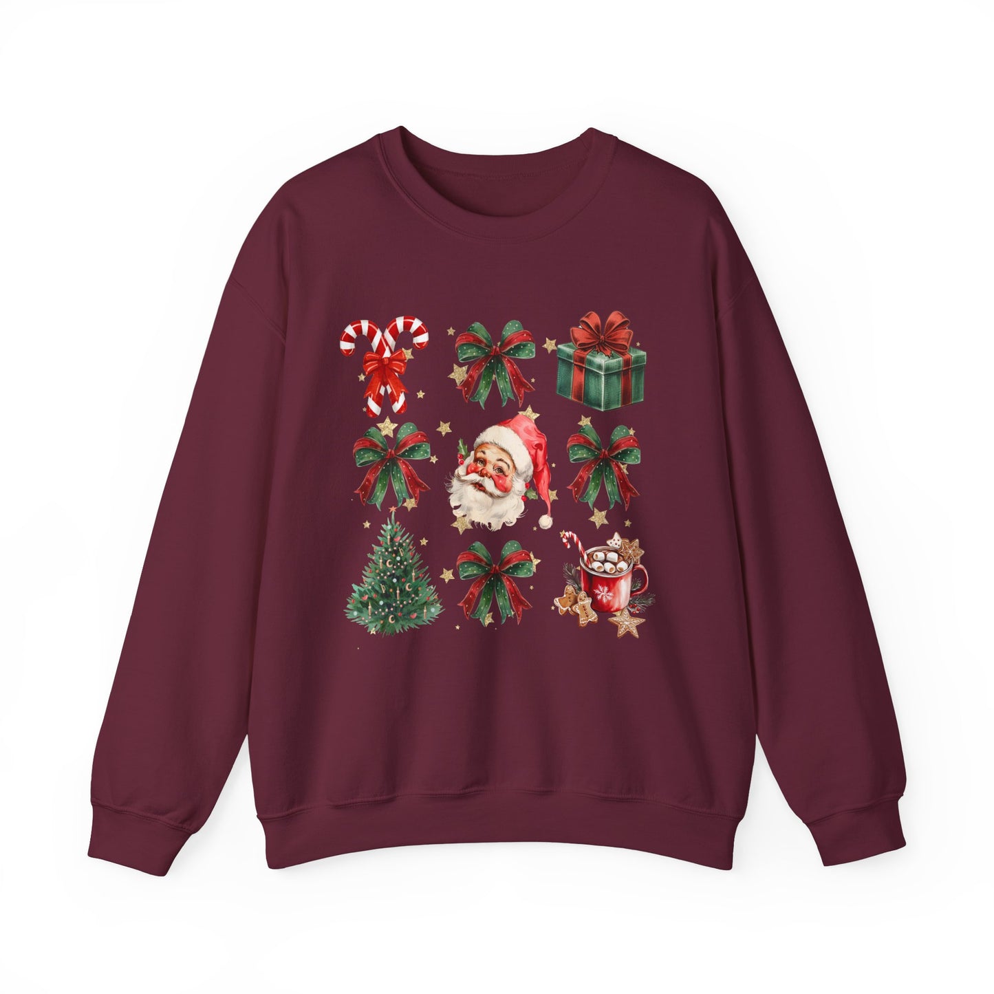 Santa Grid Gildan Crew Sweatshirt