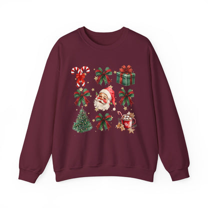 Santa Grid Gildan Crew Sweatshirt