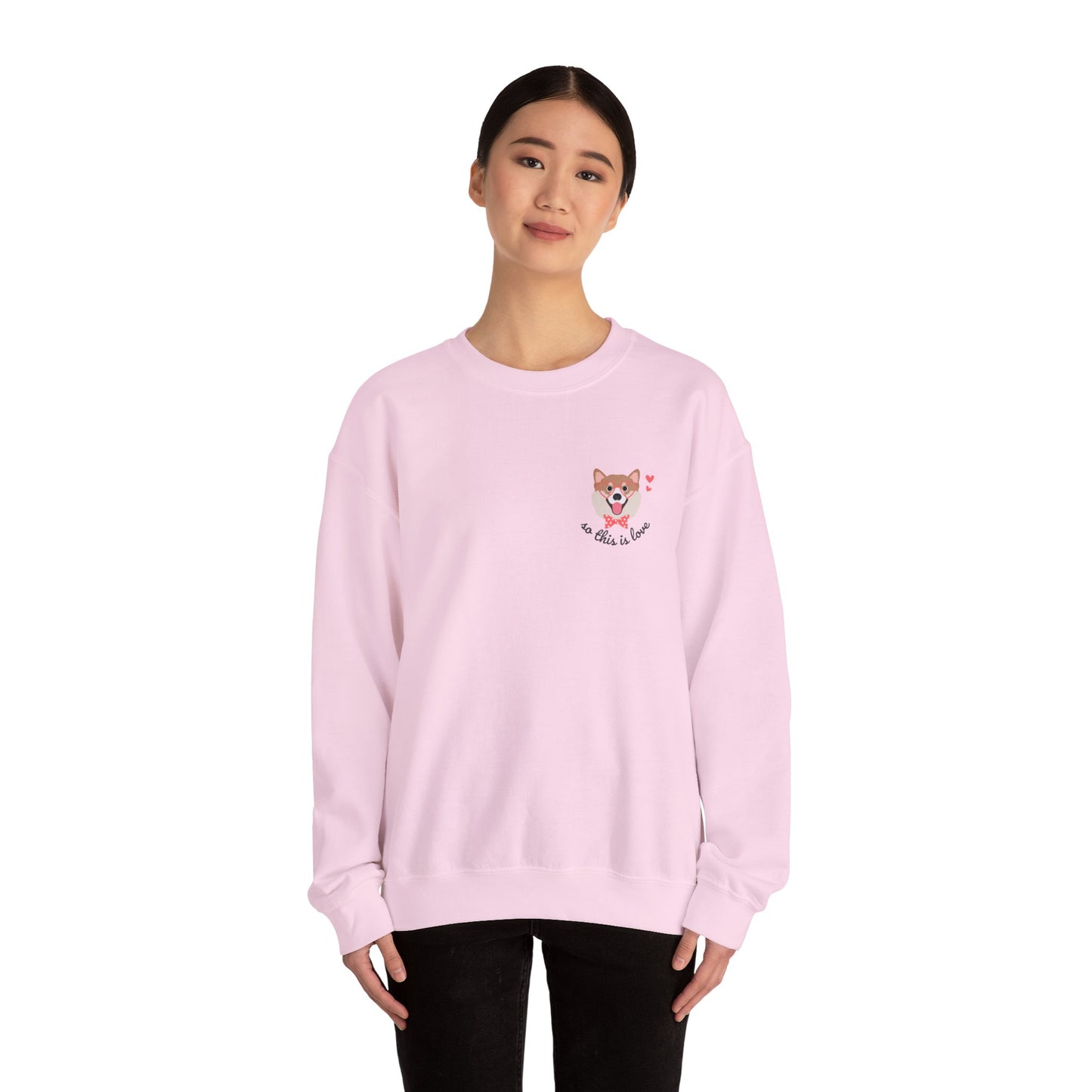 So This Is Love Shiba Inu Gildan Crew Sweatshirt