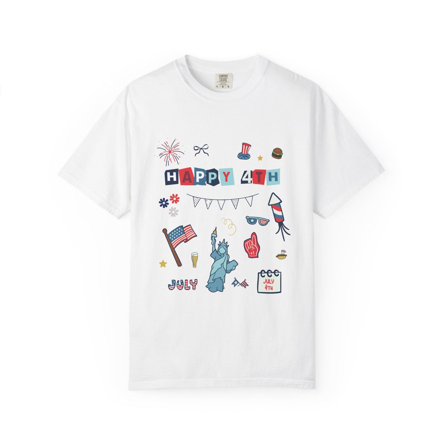 Happy 4th of July Collage Comfort Colors Graphic Tee