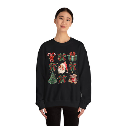 Santa Grid Gildan Crew Sweatshirt