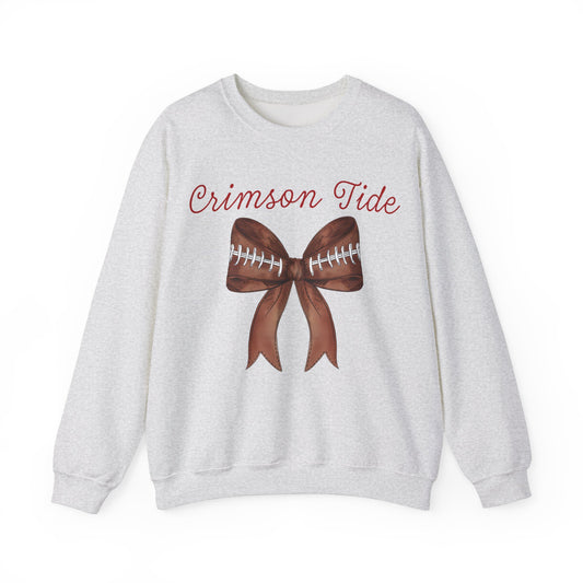 Alabama Crimson Tide Football Bow Gildan Crew Sweatshirt