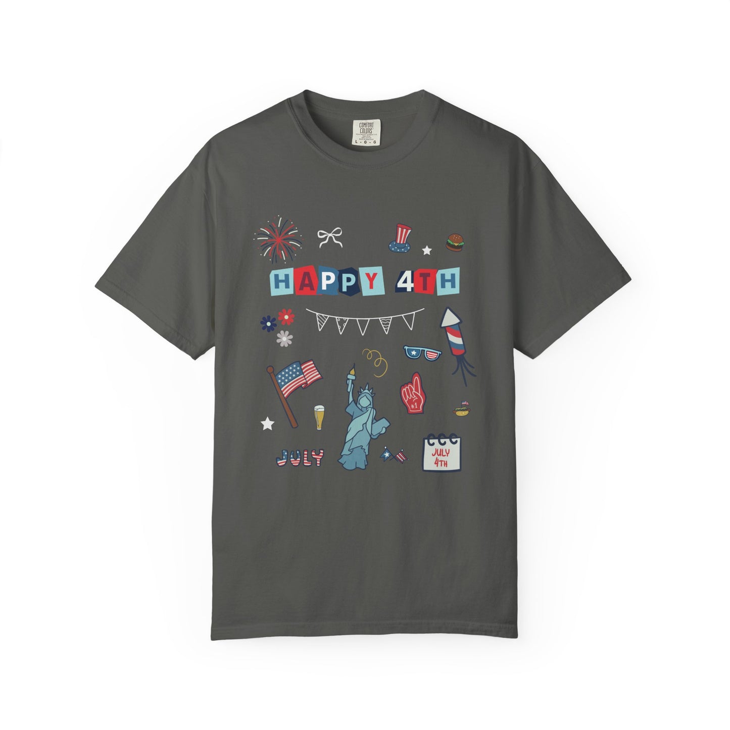 Happy 4th of July Collage Comfort Colors Graphic Tee