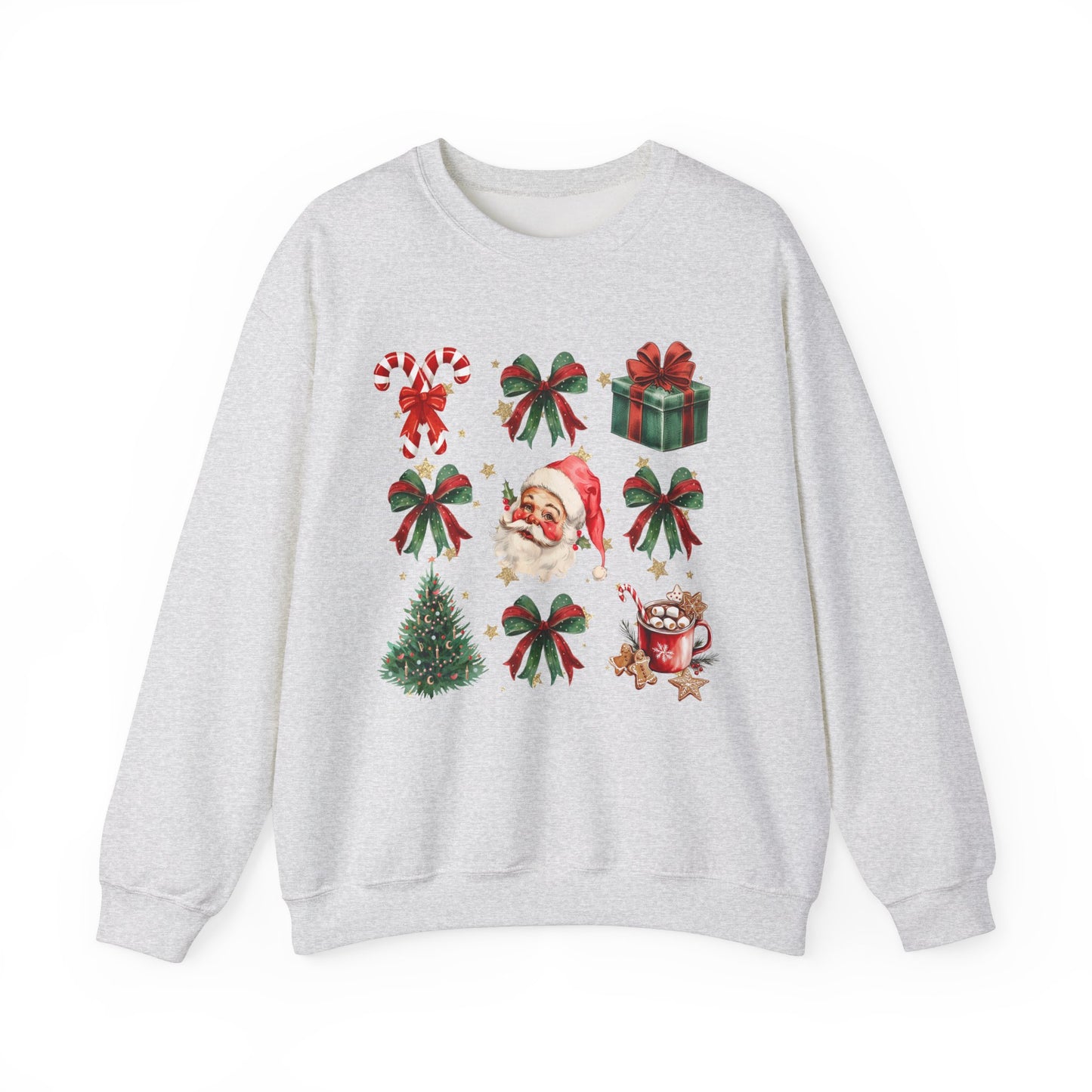 Santa Grid Gildan Crew Sweatshirt