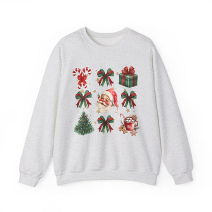 Santa Grid Gildan Crew Sweatshirt