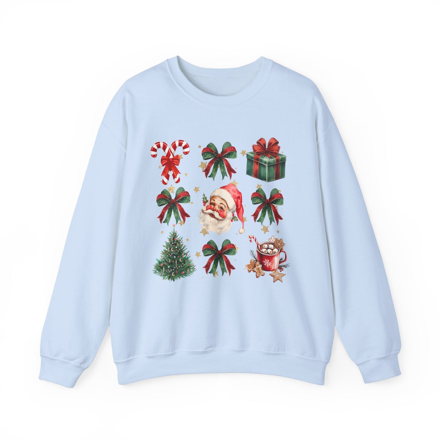 Santa Grid Gildan Crew Sweatshirt