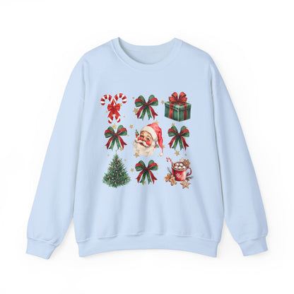 Santa Grid Gildan Crew Sweatshirt