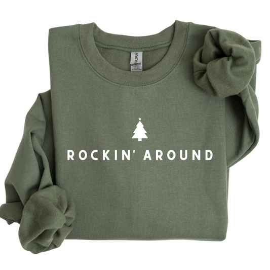 Rockin' Around Gildan Crew Sweatshirt