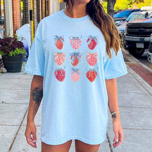 Star Spangled Strawberries Comfort Colors Tee