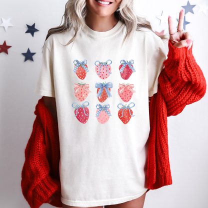 Star Spangled Strawberries Comfort Colors Tee