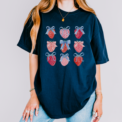 Star Spangled Strawberries Comfort Colors Tee