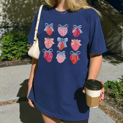Star Spangled Strawberries Comfort Colors Tee
