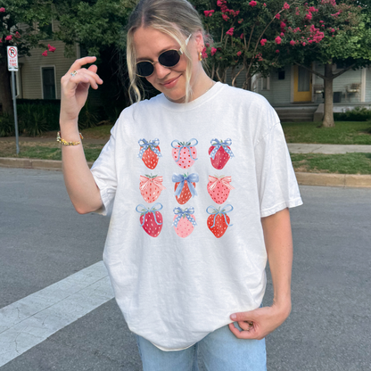 Star Spangled Strawberries Comfort Colors Tee